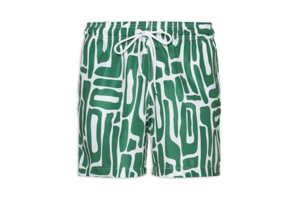 Short Masculino Beachwear Estampa Abstrata - Verde