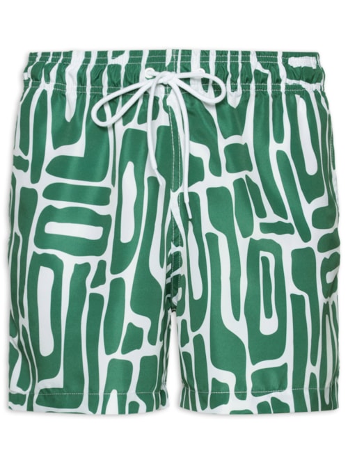 Short Masculino Beachwear Estampa Abstrata – Verde