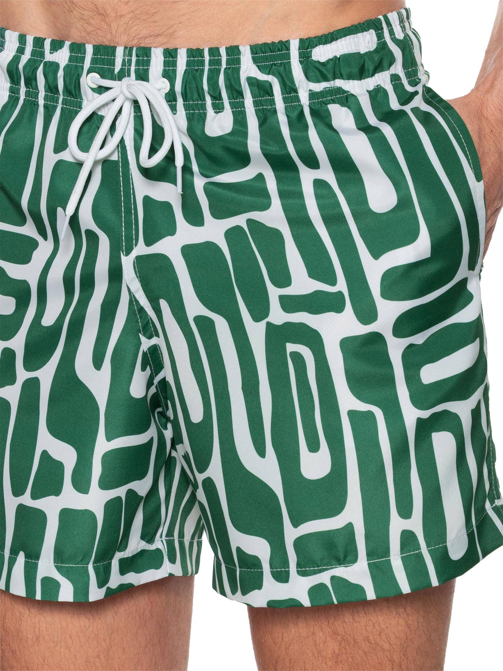Short Masculino Beachwear Estampa Abstrata Verde '2 Essential