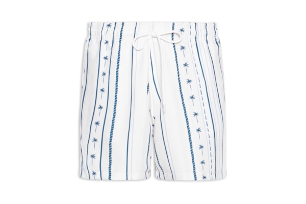 Short Masculino Beachwear Estampa Coqueiro - Azul