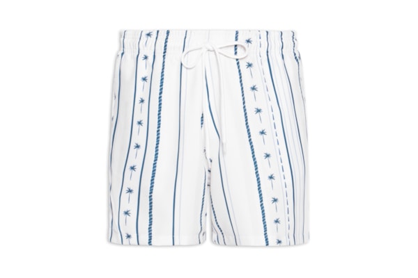 Short Masculino Beachwear Estampa Coqueiro - Azul