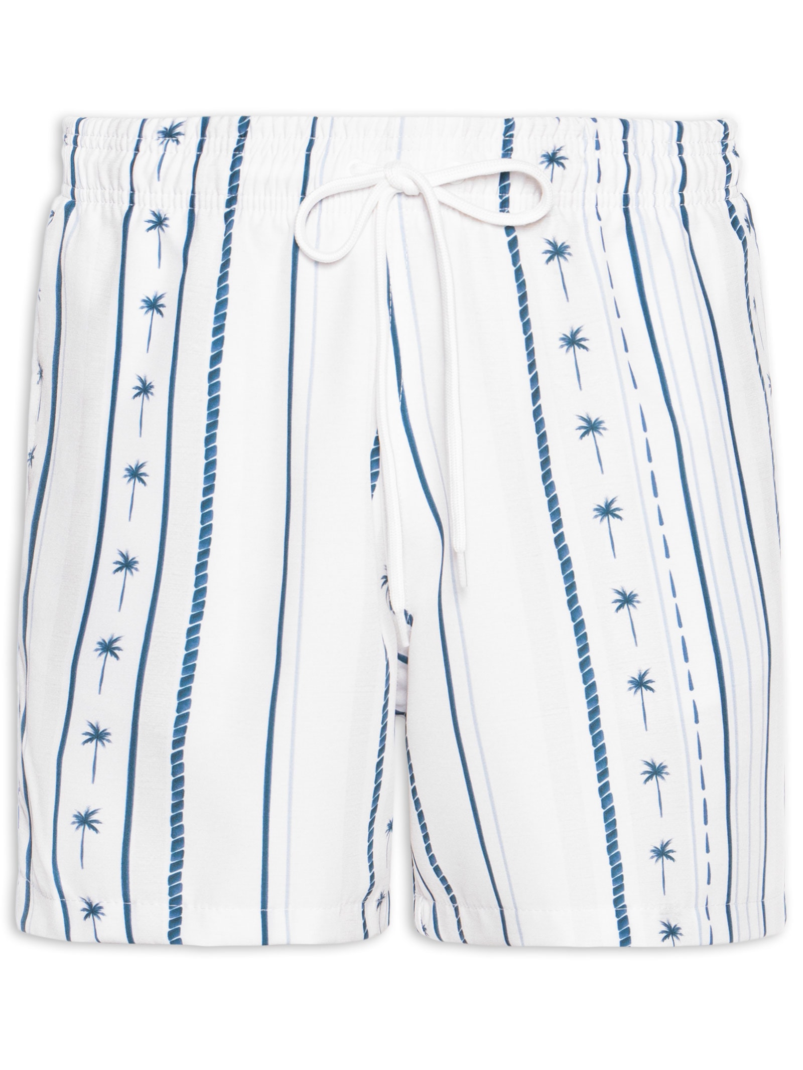 Short Masculino Beachwear Estampa Coqueiro Azul Basiq Men