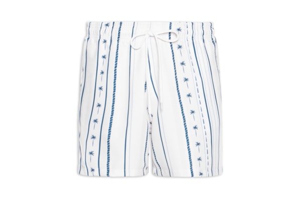 Short Masculino Beachwear Estampa Coqueiro - Azul