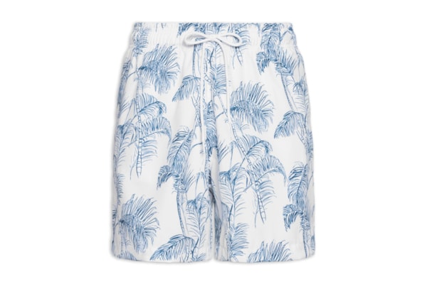 Short Masculino Beachwear Estampa Coqueiro - Branco