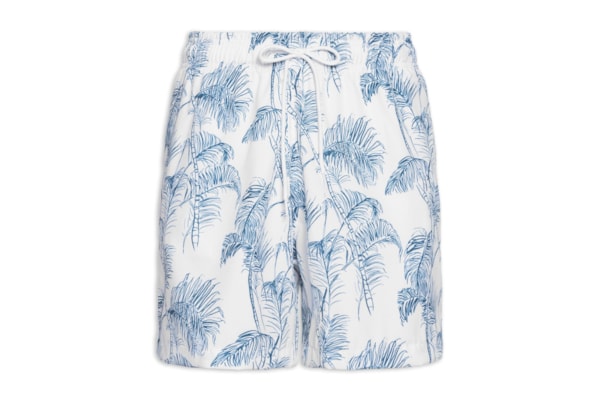 Short Masculino Beachwear Estampa Coqueiro - Branco