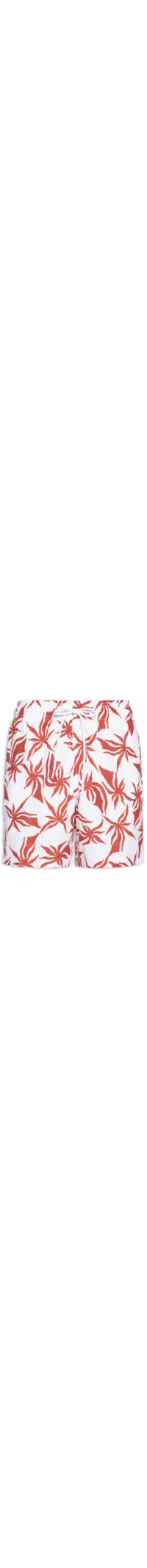 Short Masculino Beachwear Estampa Coqueiro - Branco