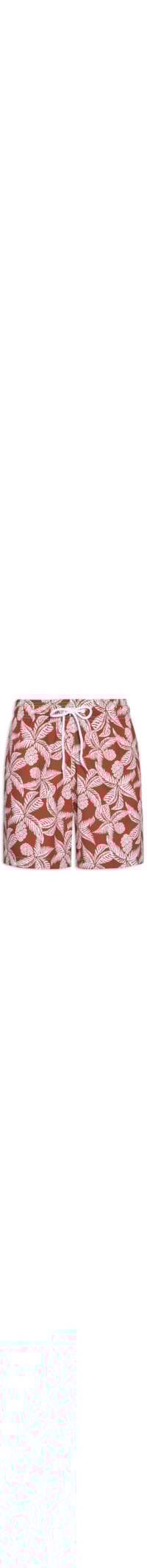 Short Masculino Beachwear Estampa Coqueiro - Laranja