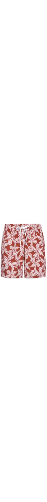 Short Masculino Beachwear Estampa Coqueiro - Laranja