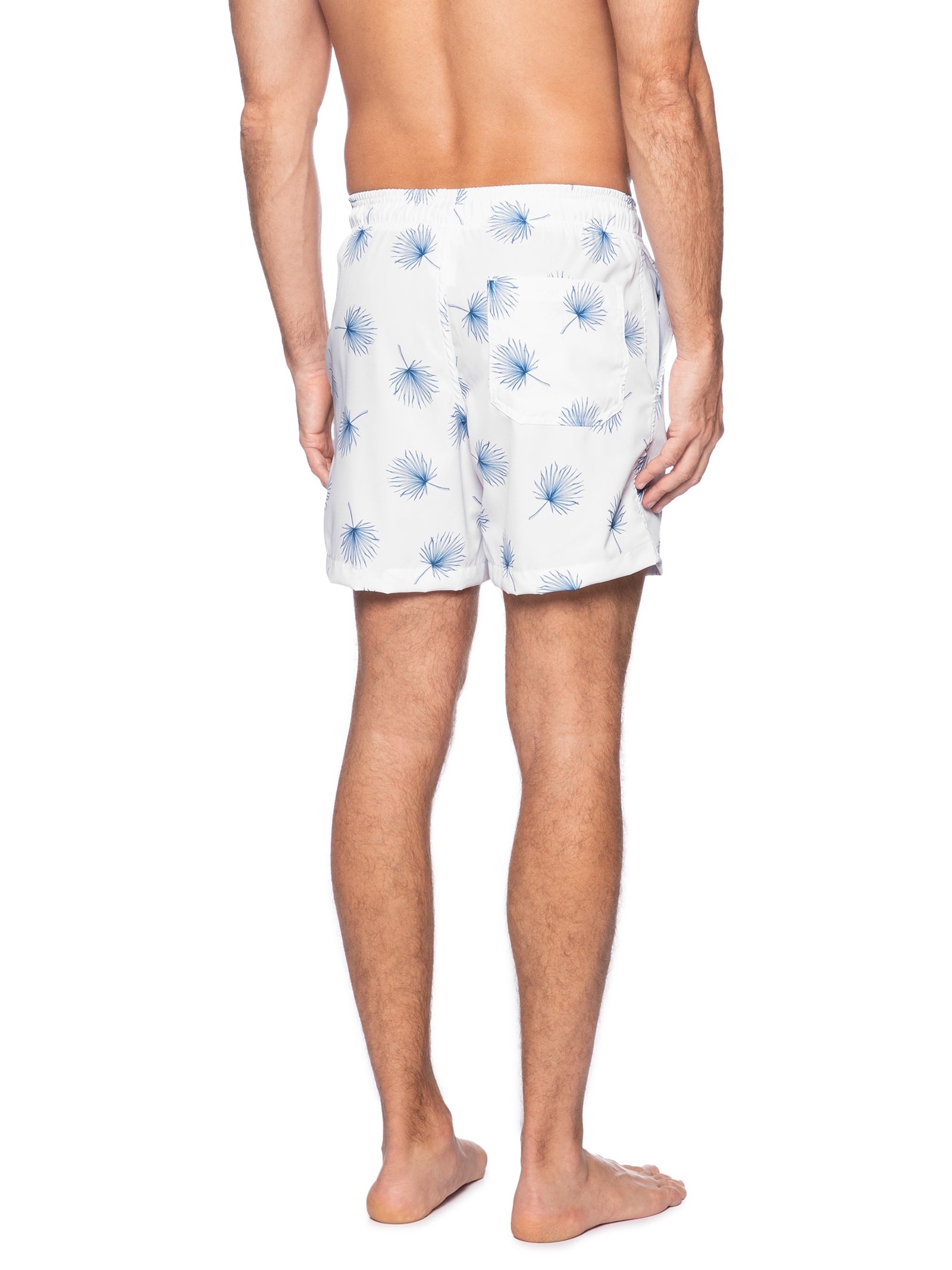 Short Masculino Beachwear Estampa Dente De Leão Branco Basiq Men