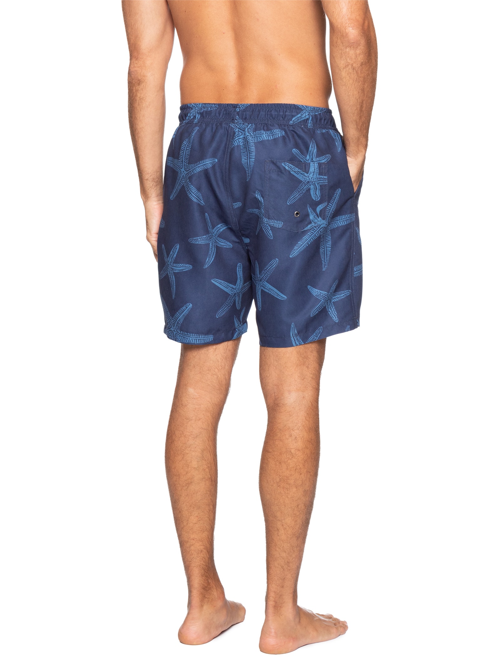 Short Masculino Beachwear Estampa Estrela do Mar Azul Basiq Men