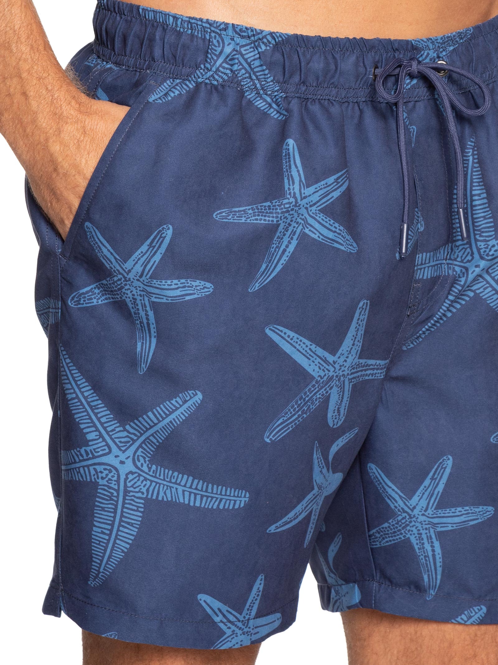 Short Masculino Beachwear Estampa Estrela do Mar Azul Basiq Men