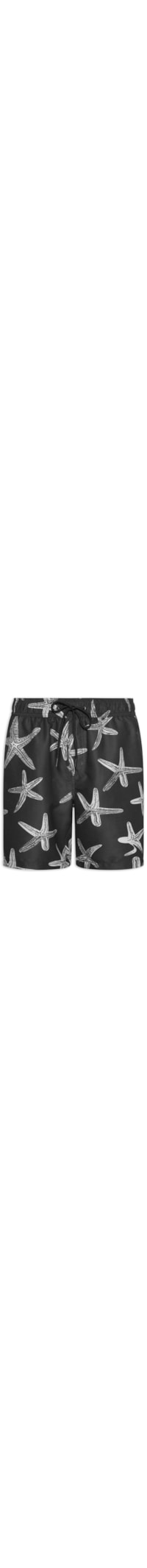 Short Masculino Beachwear Estampa Estrela do Mar - Preto
