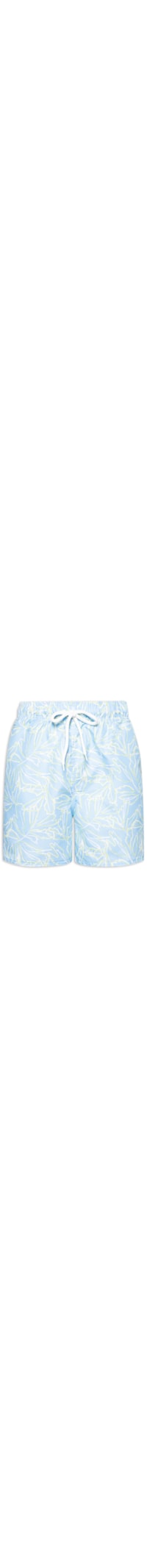 Short Masculino Beachwear Estampa Folhagem - Azul