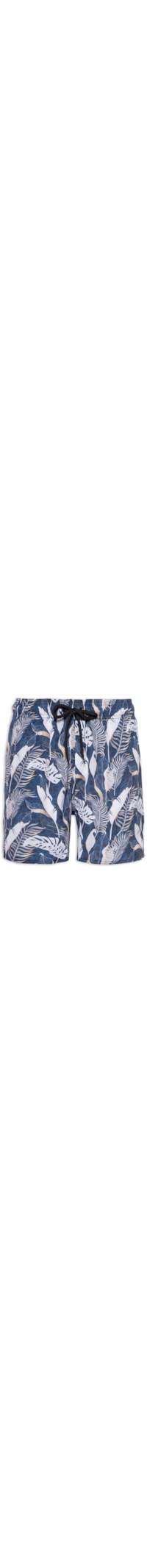 Short Masculino Beachwear Estampa Folhagem - Azul