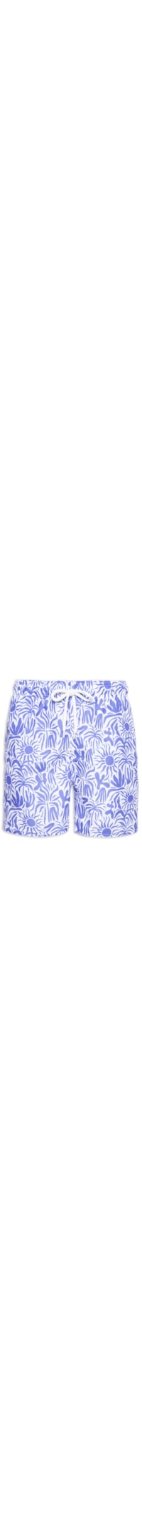 Short Masculino Beachwear Estampa Folhagem - Azul