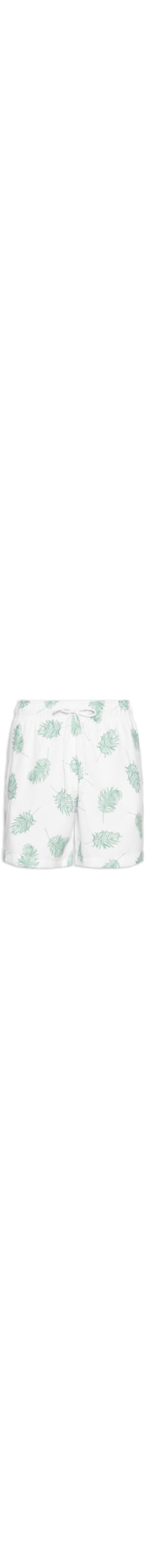 Short Masculino Beachwear Estampa Folhagem - Branco