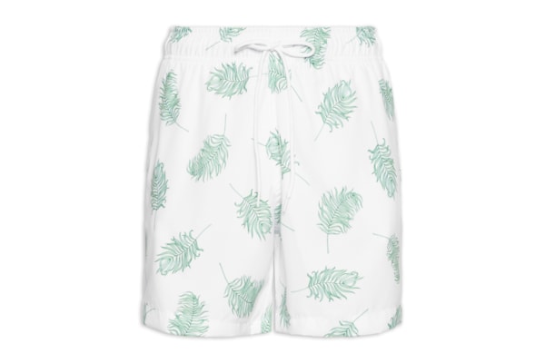 Short Masculino Beachwear Estampa Folhagem - Branco