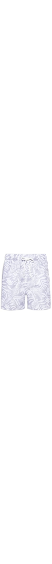 Short Masculino Beachwear Estampa Folhagem - Cinza