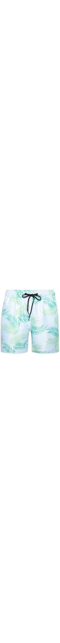 Short Masculino Beachwear Estampa Folhagem - Verde