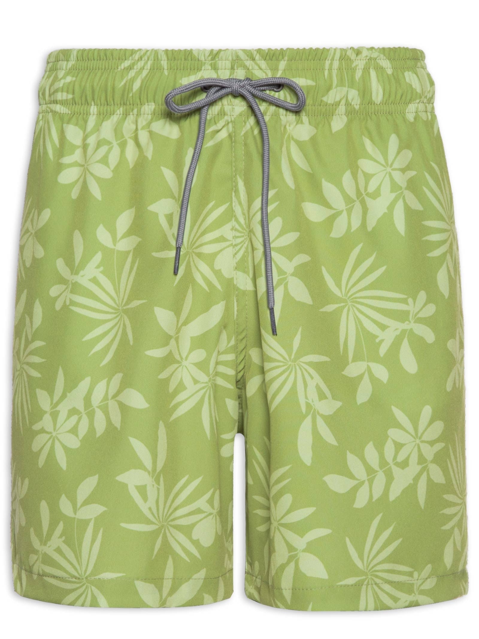 Short Masculino Beachwear Estampa Folhagem Verde Basiq Men