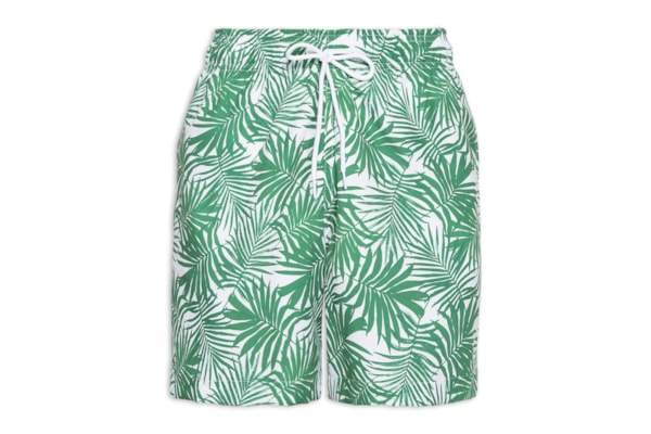 Short Masculino Beachwear Estampa Folhagem - Verde