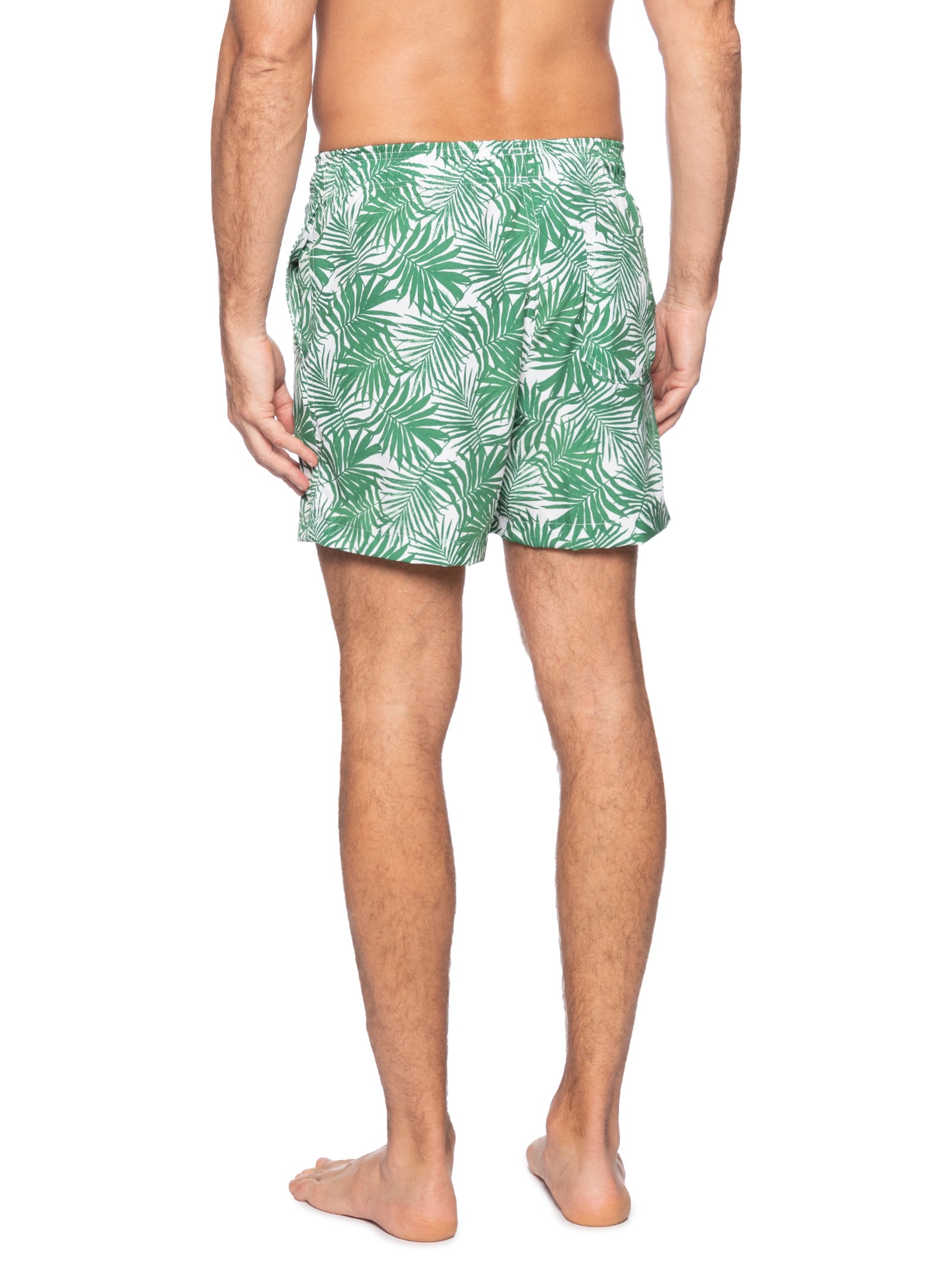 Short Masculino Beachwear Estampa Folhagem Verde Basiq Men