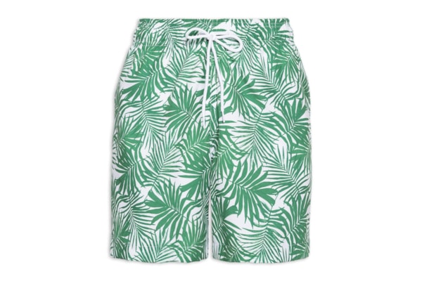 Short Masculino Beachwear Estampa Folhagem - Verde