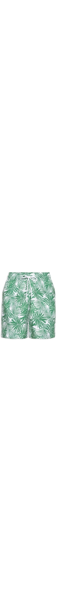 Short Masculino Beachwear Estampa Folhagem - Verde
