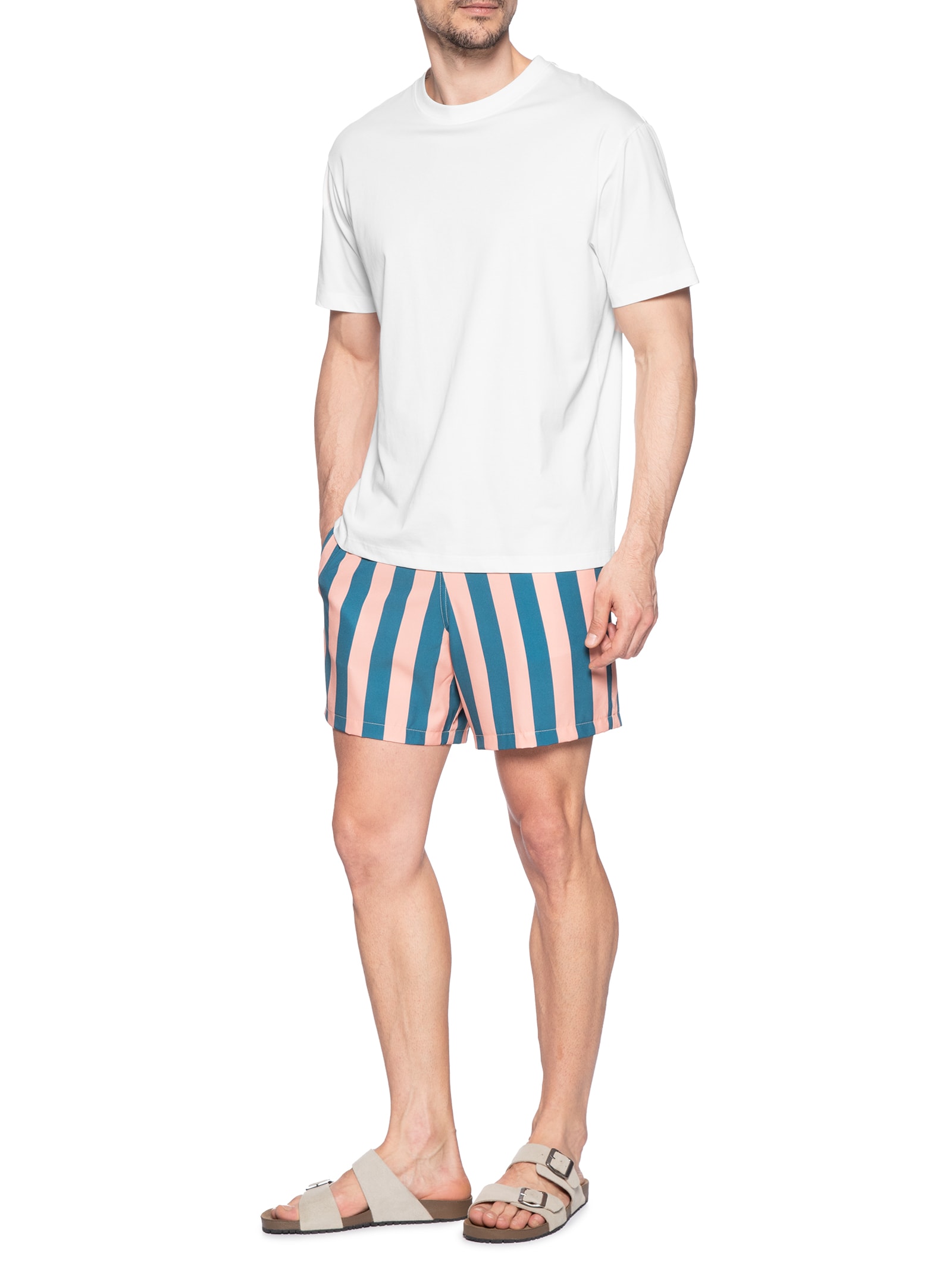 Short Masculino Beachwear Estampa Listra Azul Basiq Men