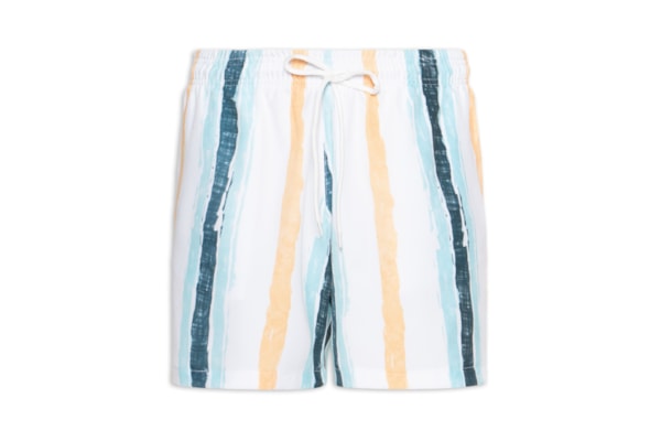 Short Masculino Beachwear Estampa Listras - Branco