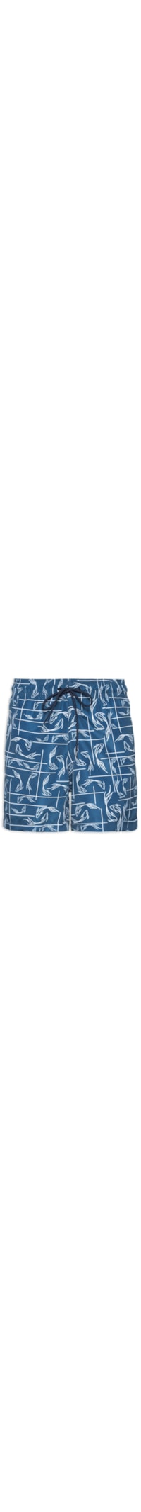 Short Masculino Beachwear Estampa Peixe - Azul