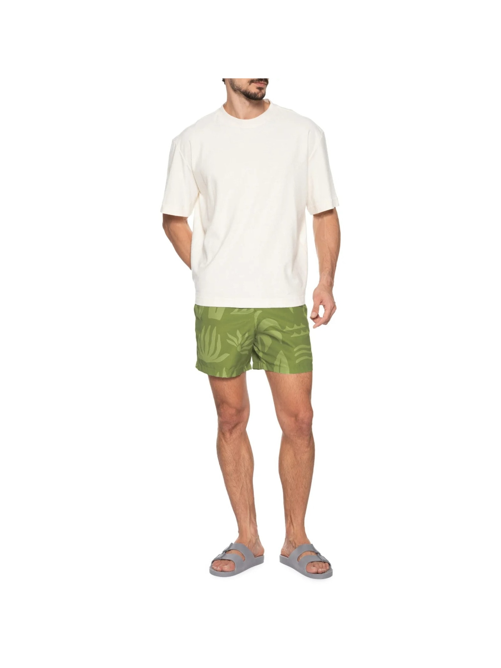 Short Masculino Beachwear Estampa Praia Verde '2 Essential