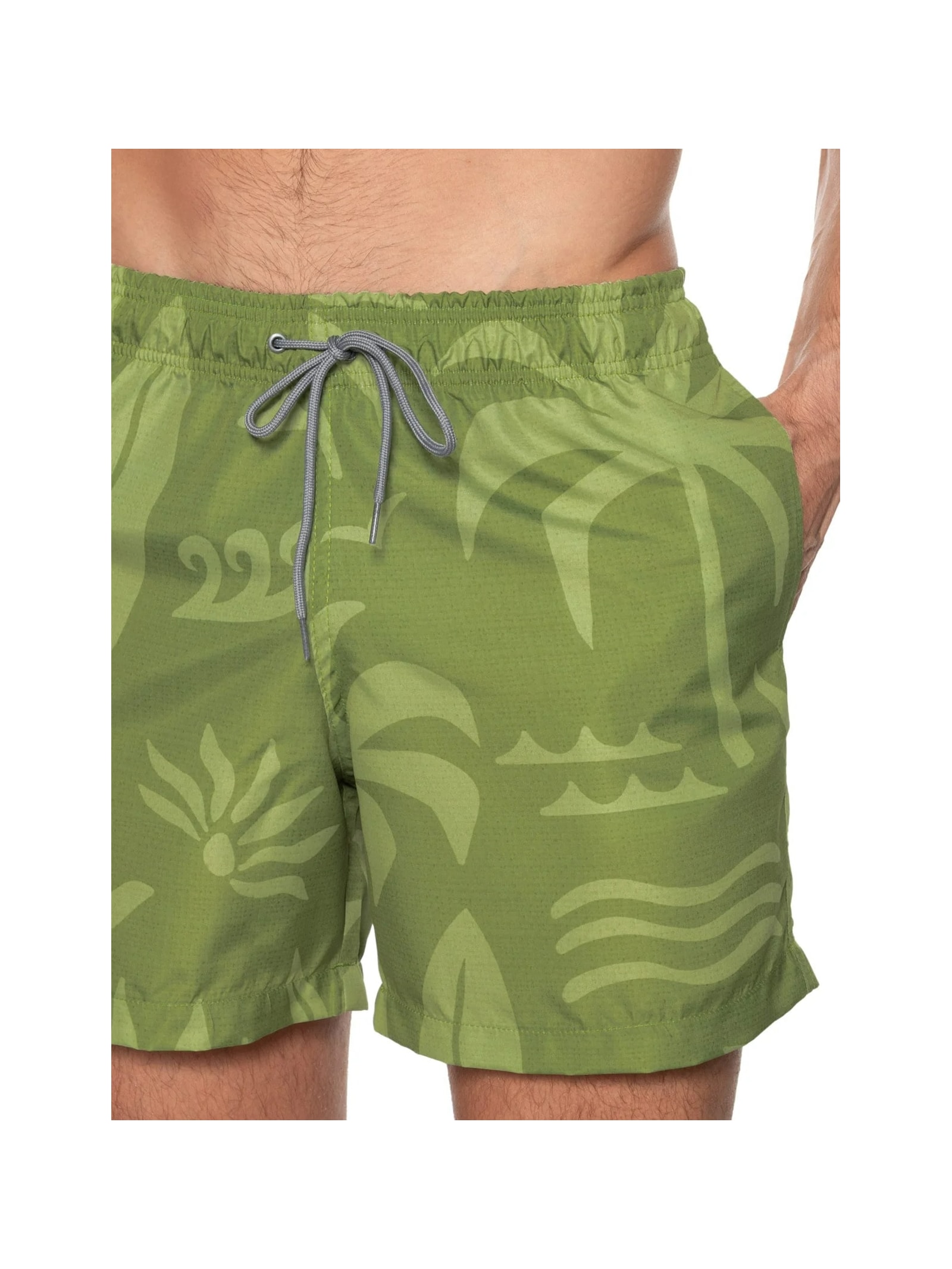 Short Masculino Beachwear Estampa Praia Verde '2 Essential