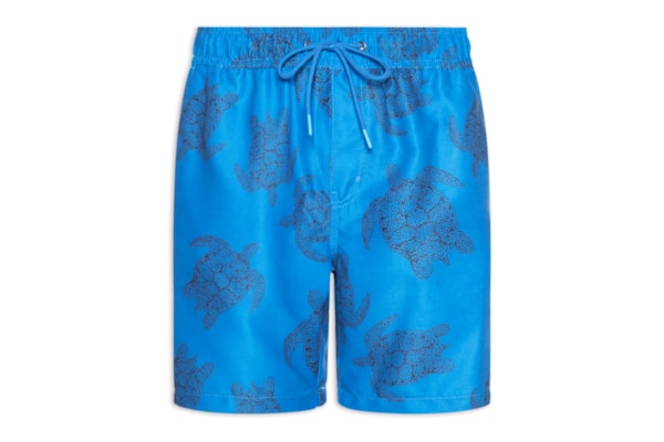 Short Masculino Beachwear Estampa Tartaruga - Azul