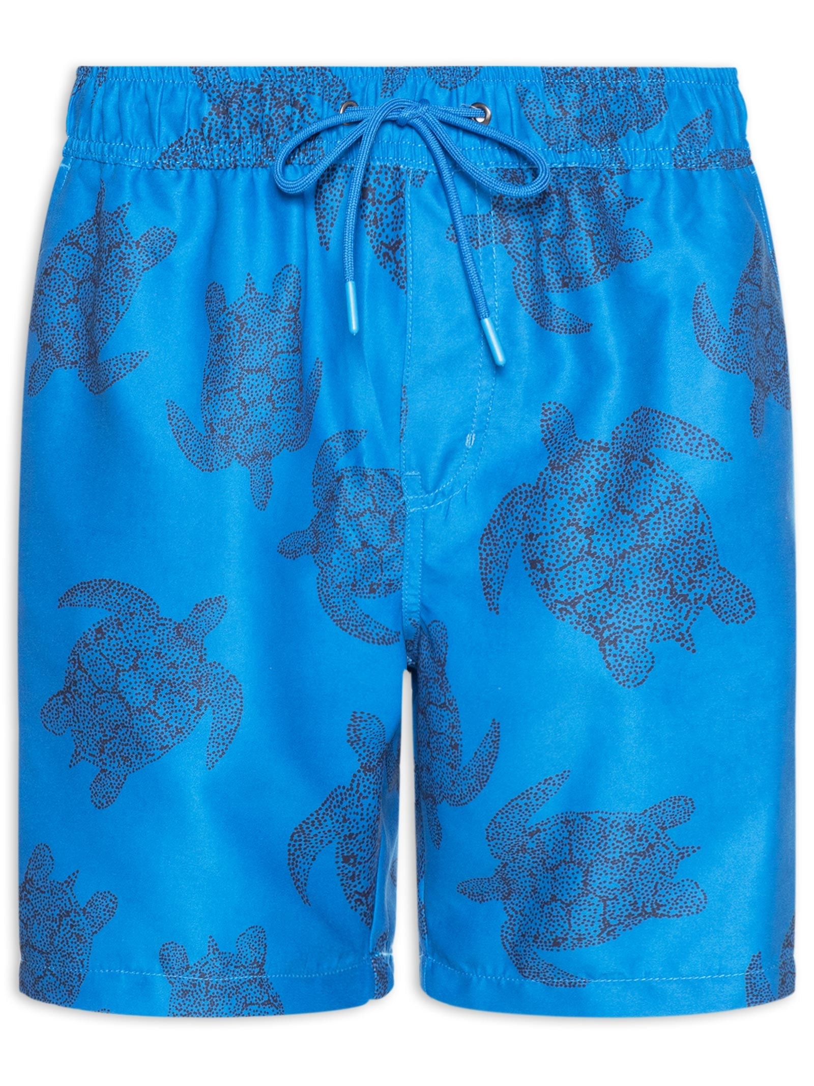 Short Masculino Beachwear Estampa Tartaruga Azul Basiq Men