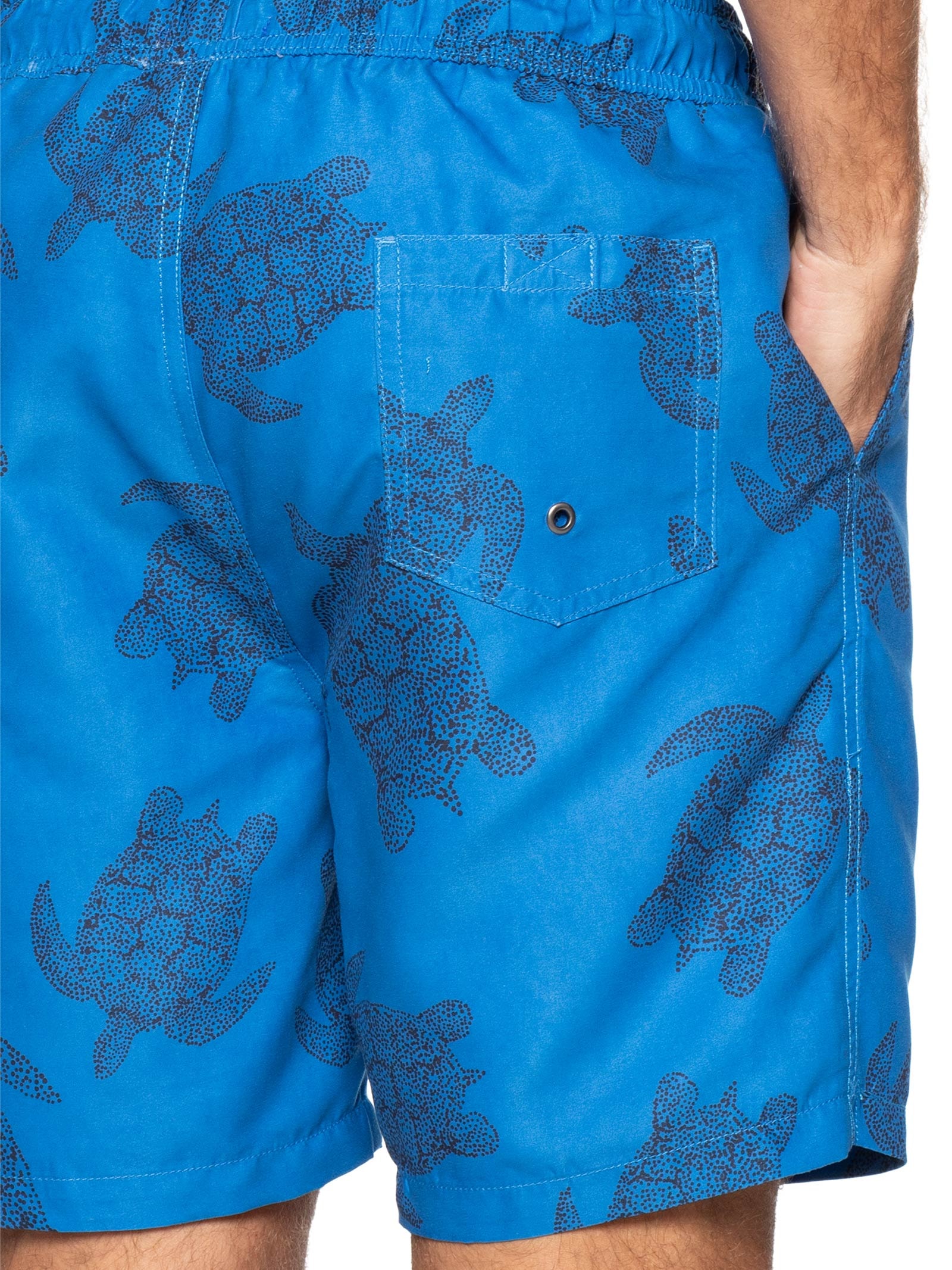 Short Masculino Beachwear Estampa Tartaruga Azul Basiq Men