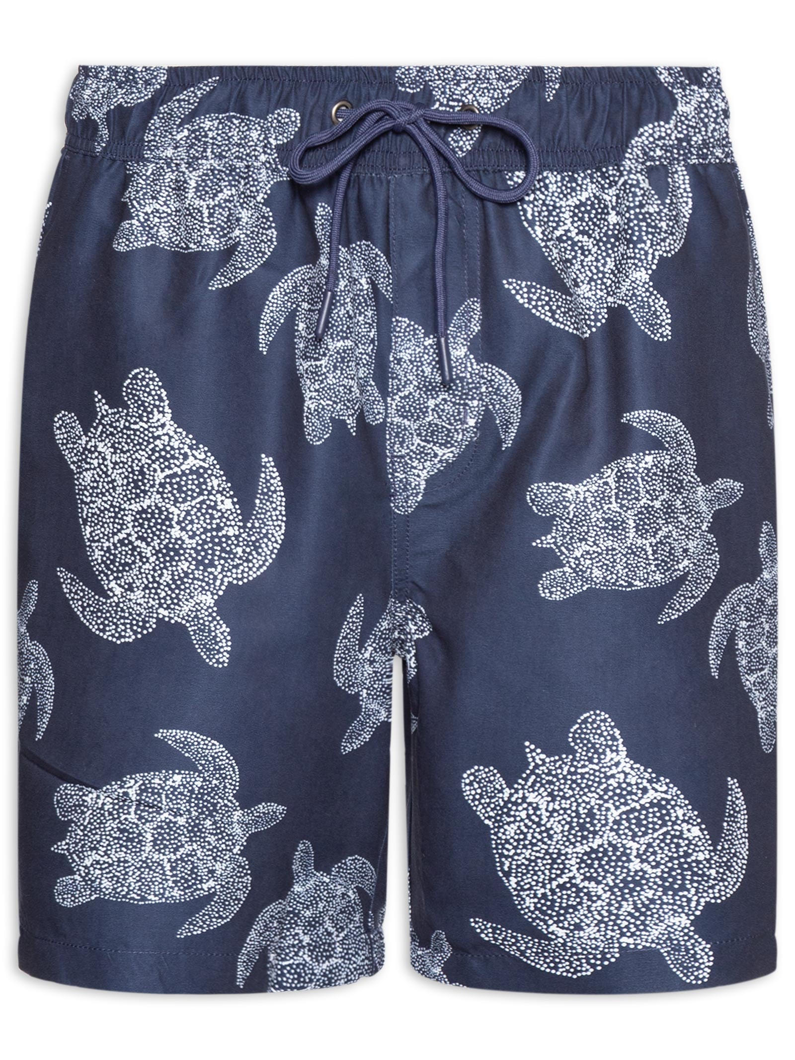 Short Masculino Beachwear Estampa Tartaruga Azul Basiq Men