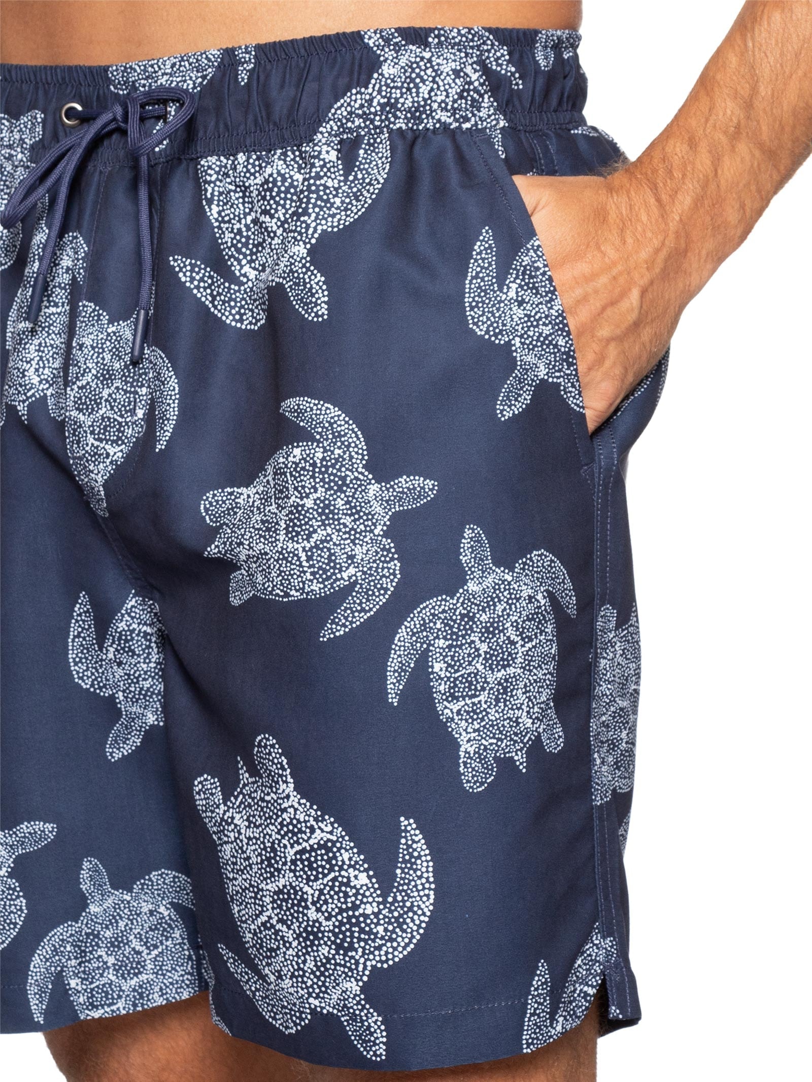 Short Masculino Beachwear Estampa Tartaruga Azul Basiq Men