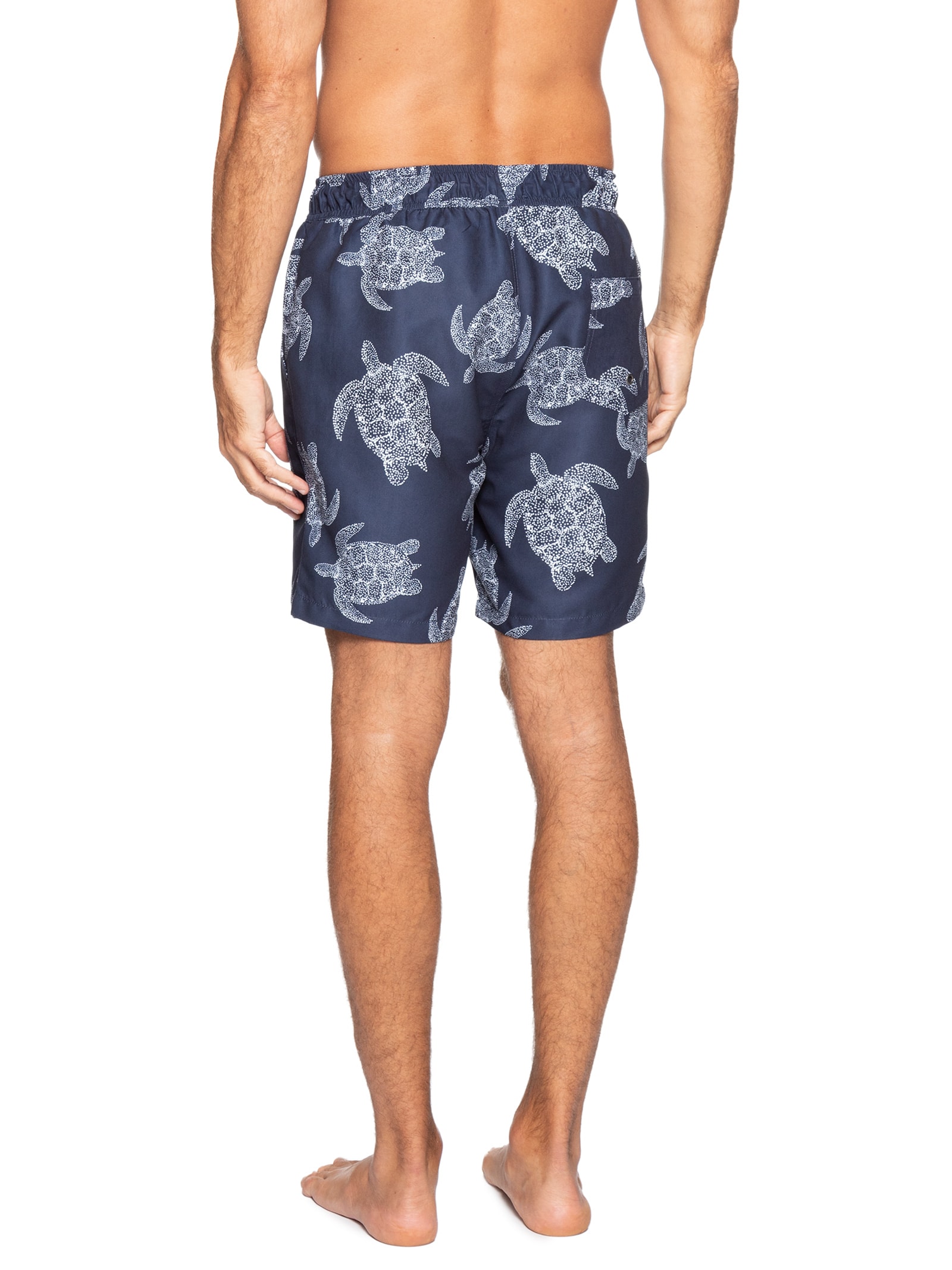 Short Masculino Beachwear Estampa Tartaruga Azul Basiq Men
