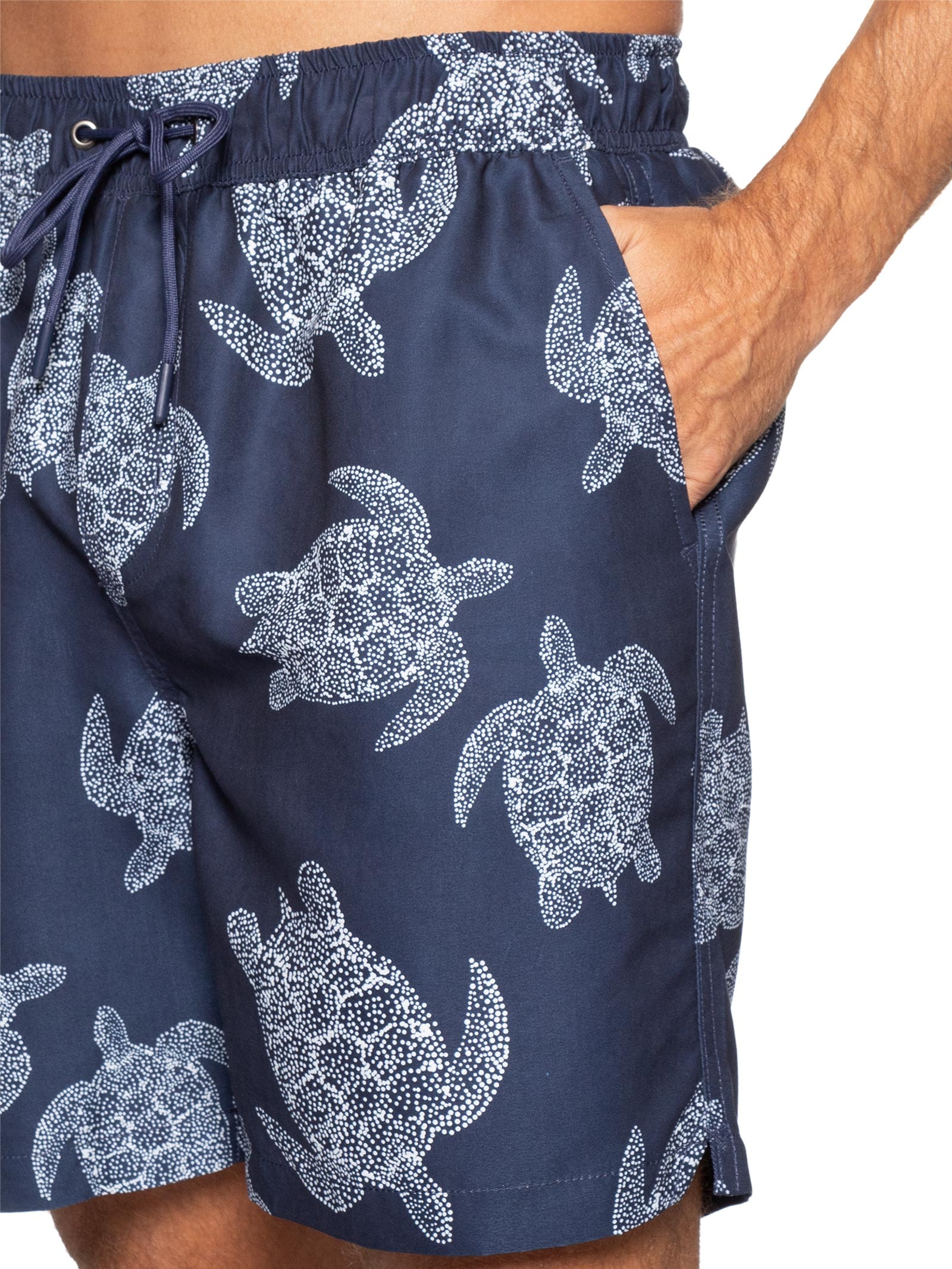 Short Masculino Beachwear Estampa Tartaruga Azul Basiq Men