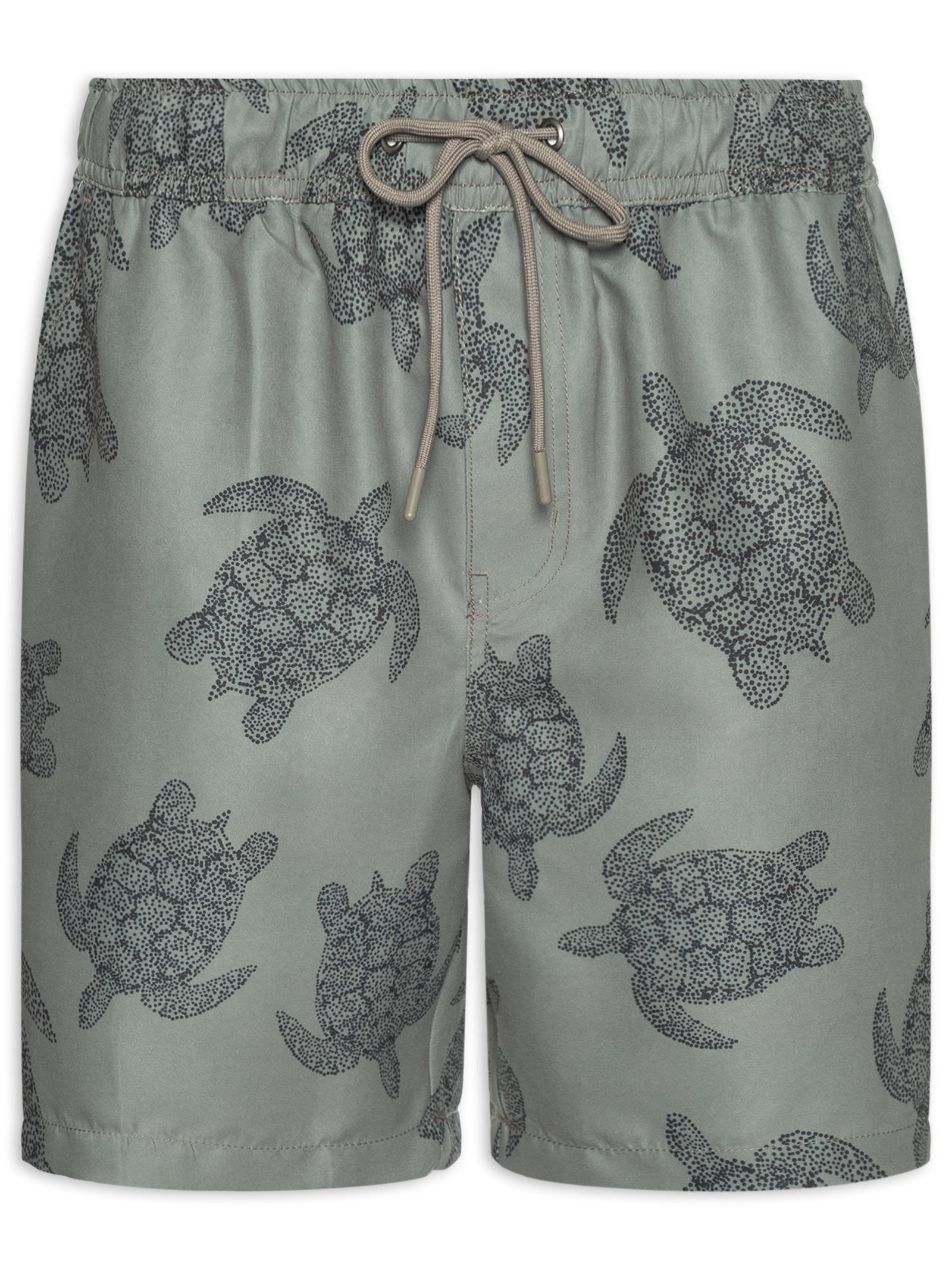 Short Masculino Beachwear Estampa Tartaruga Cinza Basiq Men