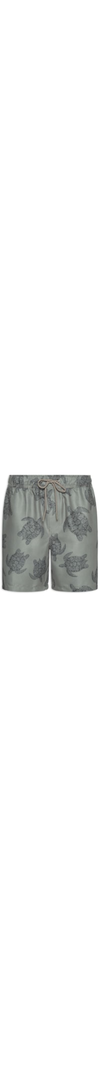 Short Masculino Beachwear Estampa Tartaruga - Cinza