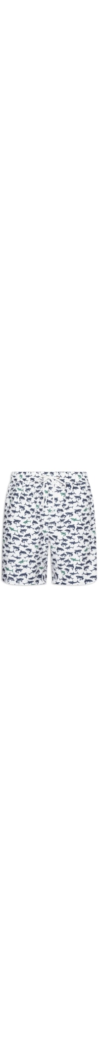 Short Masculino Beachwear Estampa Tubarão - Branco