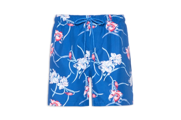 Short Masculino Beachwear Estampado - Azul