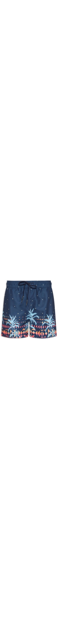 Short Masculino Beachwear Estampado - Azul