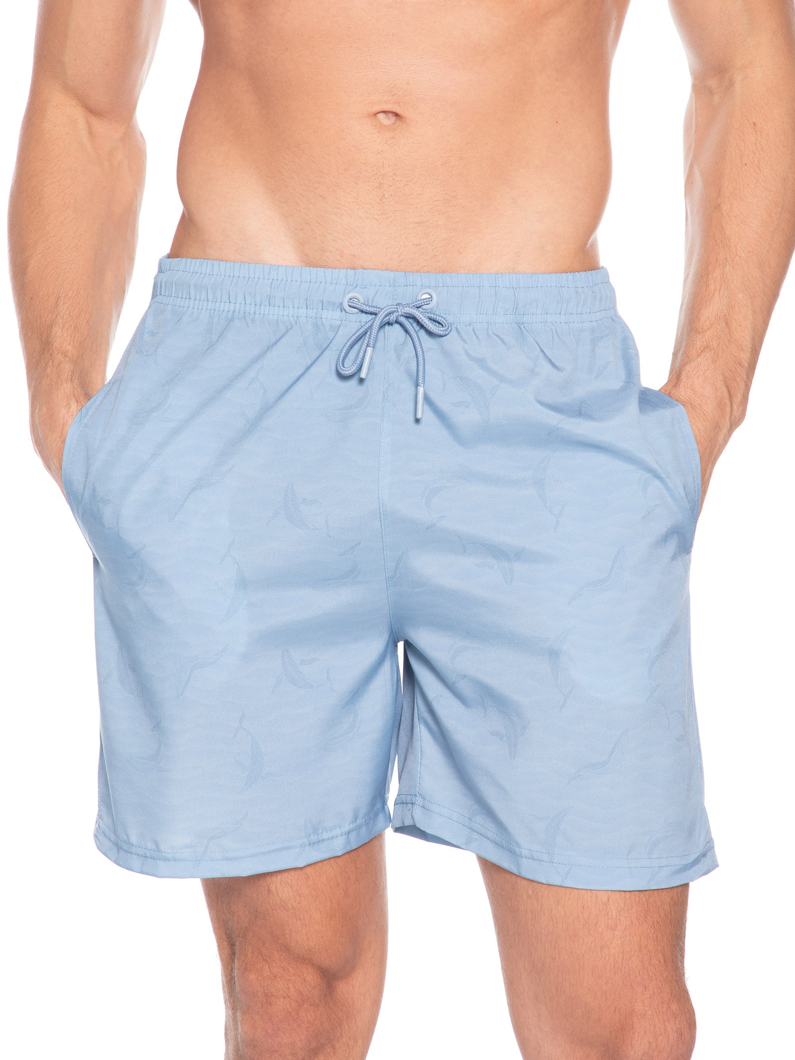 Short Masculino Beachwear Estampado Azul Basiq Men