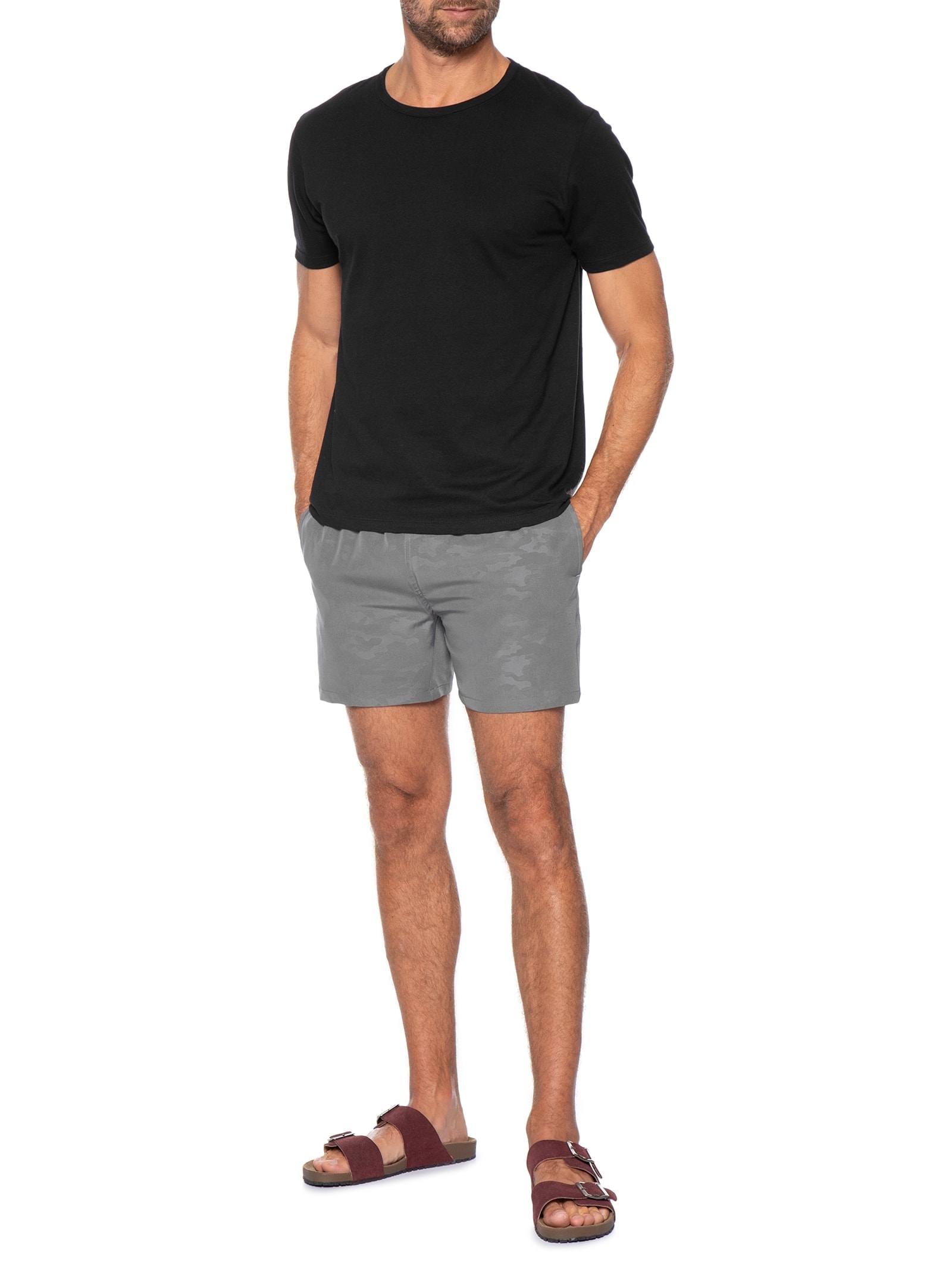 Short Masculino Beachwear Estampado Cinza Basiq Men