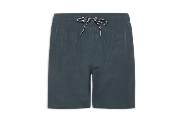 Short Masculino Beachwear Estampado - Cinza