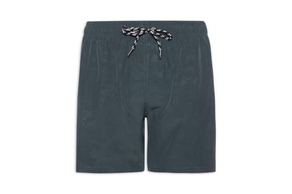Short Masculino Beachwear Estampado - Cinza