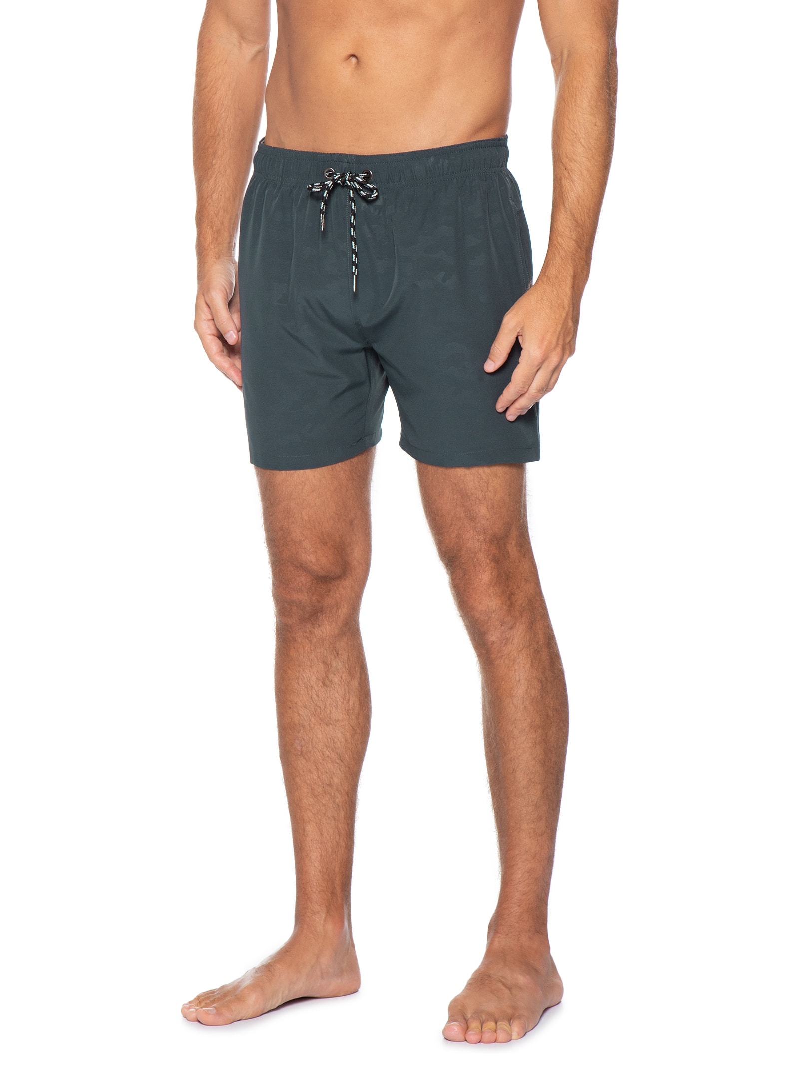 Short Masculino Beachwear Estampado Cinza Basiq Men